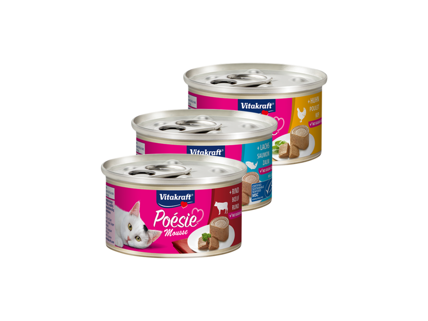 Drei Vitakraft Poésie Mousse Produkte