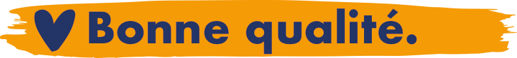 mit Herza ugezeichneter Slogan: Gute Qualit&auml;t