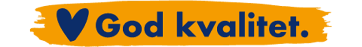 Hjertesymbol og teksten God kvalitet