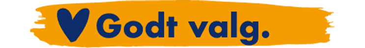 Hjertesymbol og teksten Godt valg
