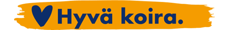 Syd&auml;nsymboli ja teksti Hyv&auml; koira