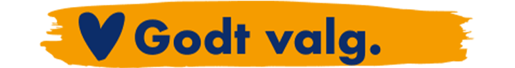 Hjertesymbol og teksten Godt valg