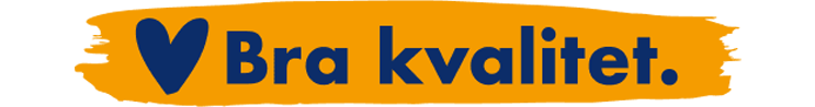 Hj&auml;rtsymbol och texten Bra kvalitet