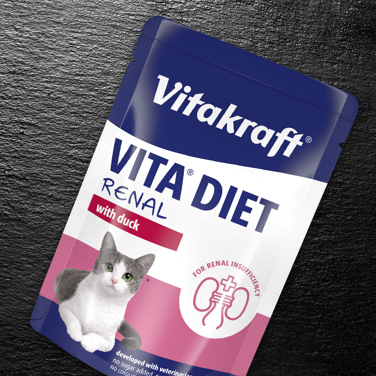 Packshot Vita Diet Renal auf Schieferplatte
